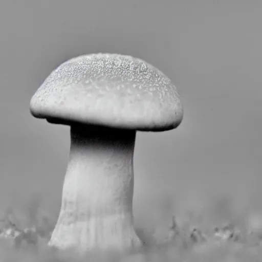 Image similar to macro photo with a mushroom with cute eyes, drawn in detail