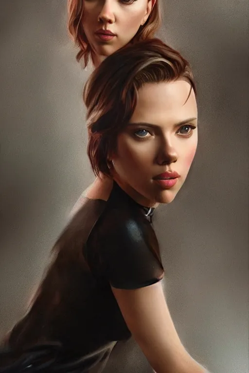 Image similar to scarlett johansson in the style of stefan kostic, realistic, full body, sharp focus, 8 k high definition, insanely detailed, intricate, elegant, art by stanley lau and artgerm