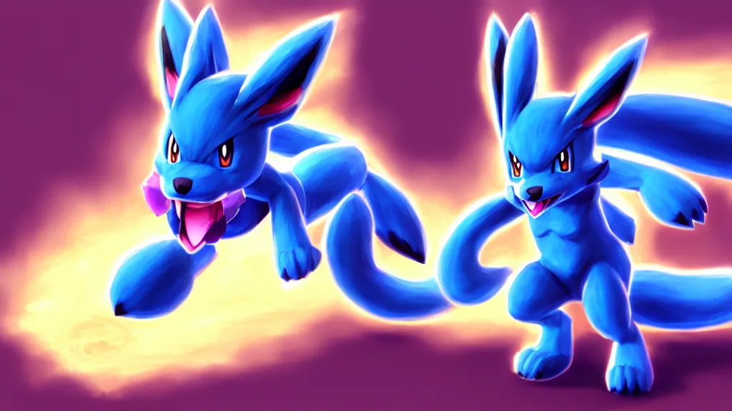 lucario, pokemon, smash bros, sharp, rendered in, Stable Diffusion