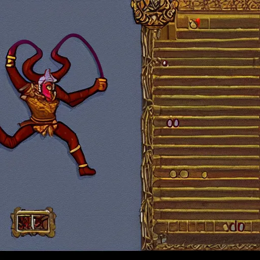 Image similar to tiefling leap attack 2 daggers, using dwarf to jump