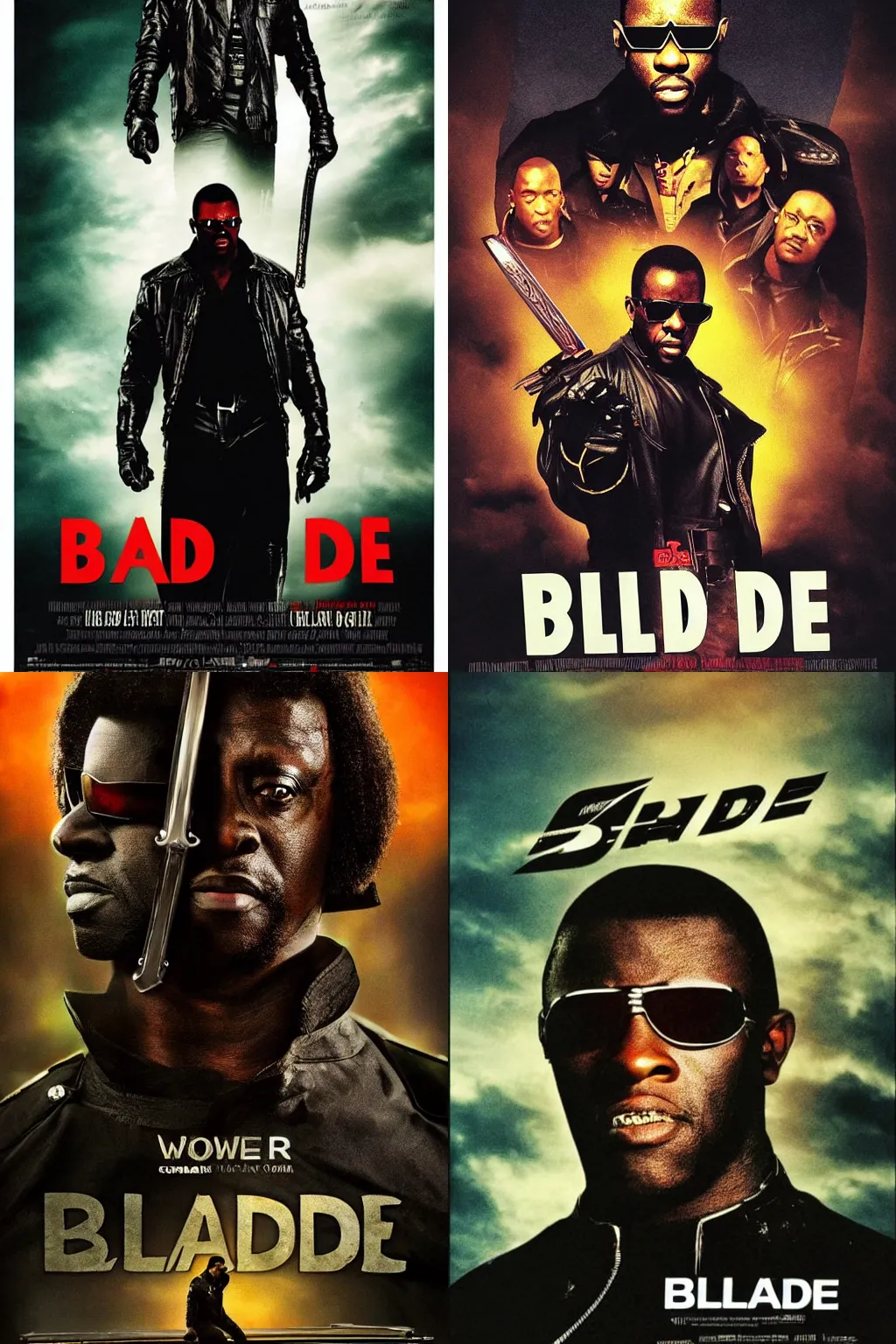 Prompt: movie poster for Blade with Christopher Waken as Blade