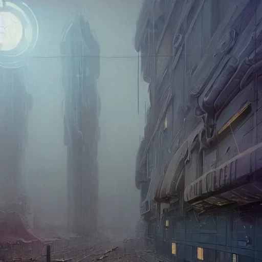 Prompt: abandoned retro sci-fi city foggy rainy futuristic digital painting, artstation, concept art, soft light, hdri, smooth, sharp focus, illustration, fantasy, intricate, elegant, highly detailed, D&D, matte painting, in the style of Greg Rutkowski and Alphonse Mucha and artemisia, 8k, highly detailed, jurgens, rutkowski, bouguereau, pastoral, rustic, georgic