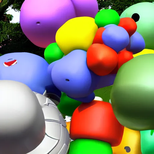 Image similar to photorealistic katamari damacy