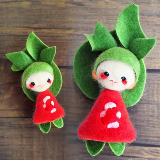 Image similar to adorable strawberry critter felt doll