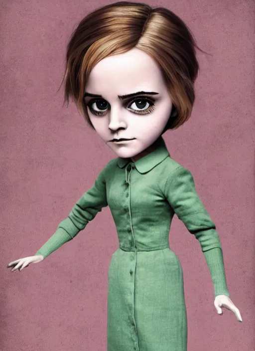 Image similar to emma watson as a mark ryden doll, detailed digital art, trending on Artstation