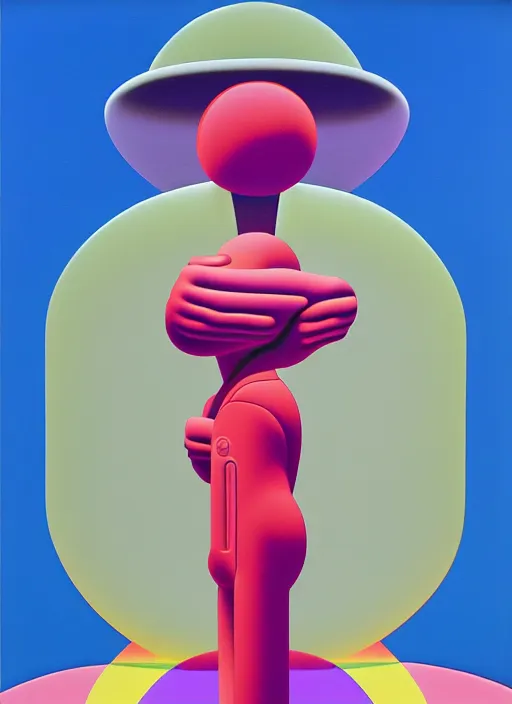 Prompt: abstract statue by shusei nagaoka, kaws, david rudnick, airbrush on canvas, pastell colours, cell shaded!!!, 8 k
