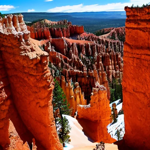 Prompt: rock spires on the navajo loop trail in bryce canyon national parkby elisabeth kwak