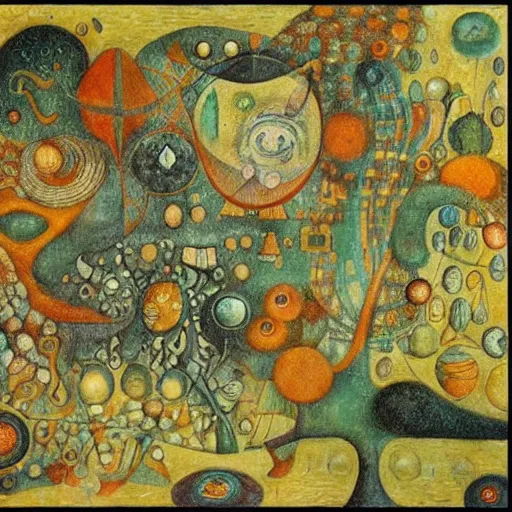 Image similar to complex mathematical equations, inspired by bosch, klimt, klee, durer. mathematical paradise, detailed beautiful tiny animals, handwritten equation heaven, calligraphy formula, detailed beautiful tiny plants, 3 d platonic solids, elegant intricate diagrams, beautiful equations, oil paint, color, hyperrealistic, detailed, on loan from louvre, masterpiece