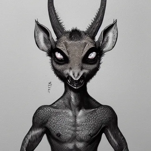 Image similar to a dik dik monster, digital art, fantasy, magic, trending on artstation, ultra detailed, professional illustration by Basil Gogos