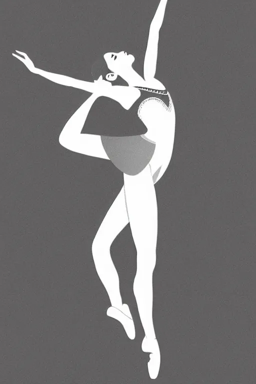 Image similar to minimalist boho style art of a ballet dancer, illustration, vector art