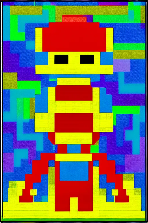 Image similar to a gorgeous anime robot, pixel style, 3 2 x 3 2, pixel game character