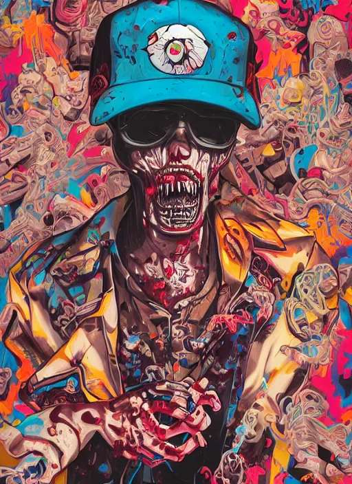 Image similar to zombie full body hiphop streetwear drip, tristan eaton, victo ngai, artgerm, rhads, ross draws