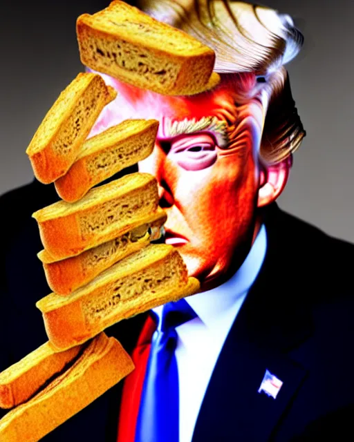 Image similar to donald trump made out of bread