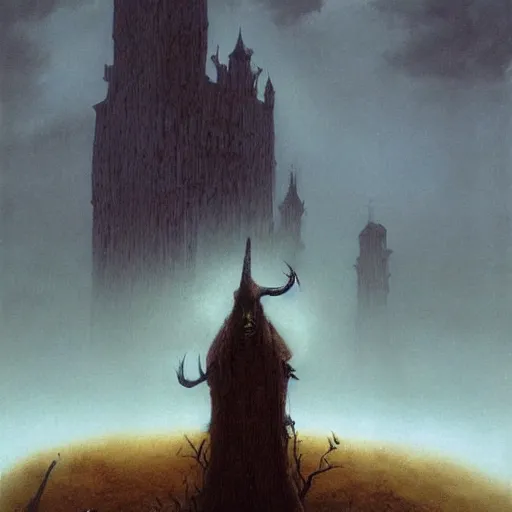 Image similar to Scooby-Doo as a dark souls boss by zdzisław beksiński