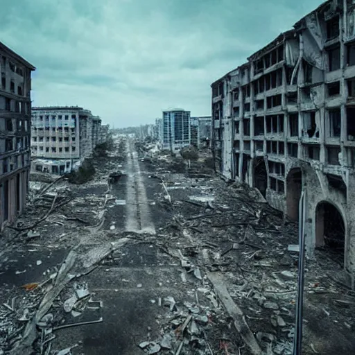 Prompt: a photo of a city abandoned by humans