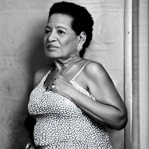 Prompt: dslr photo portrait still of 6 0 year old age 6 0 billie holiday at age 6 0!!!, 8 5 mm f 1. 8