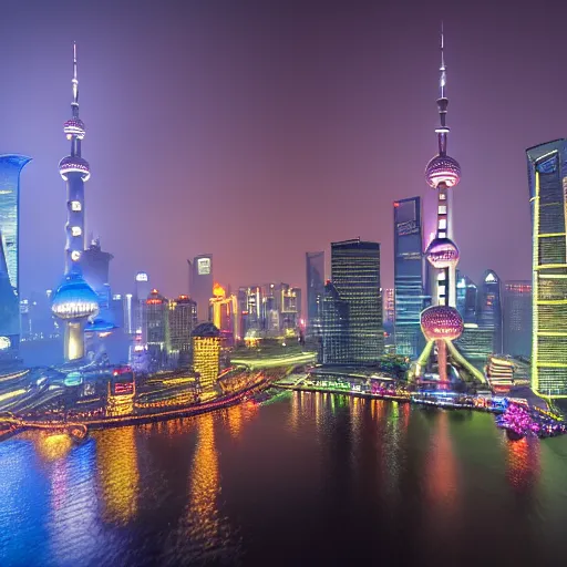 Image similar to Shanghai, 4K award winning photography lighting