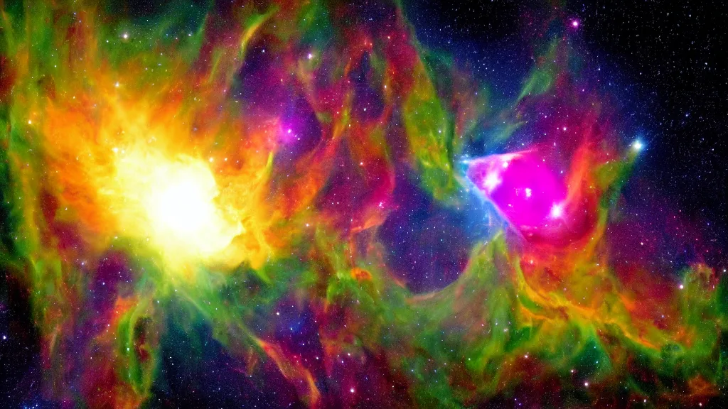 Image similar to ((((Hulk shape)))) made in the form of a (((nasa nebula photo))), James Webb telescope photo, photo