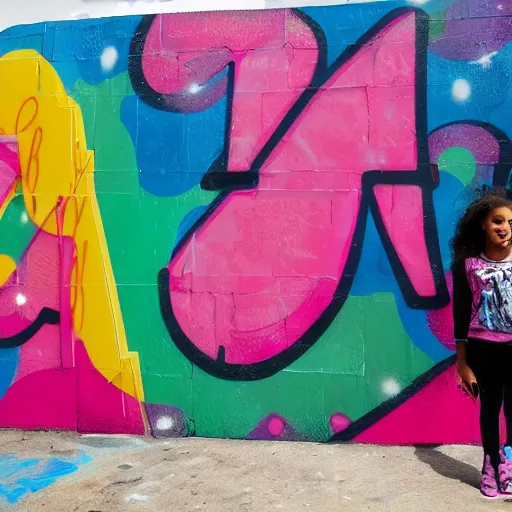 Image similar to A girl stands in front of a graffiti mural that says 'If today was your last day' with a smiling face