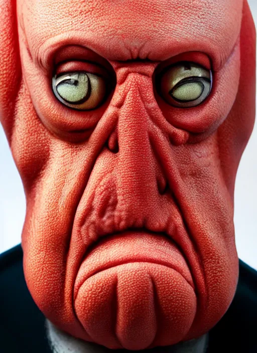 Image similar to 3 0 0 0 ( dr. john a. zoidberg ), portrait photography feroflex photorealistic studio lighting ektachrome detailed intricate face details, ultradetails, beautiful face, realistic shaded perfect face, extremely fine details