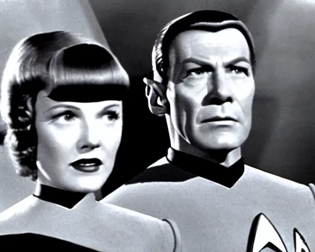 Prompt: a high - resolution video still from star trek from the 1 9 3 0 s, sharp focus, realistic