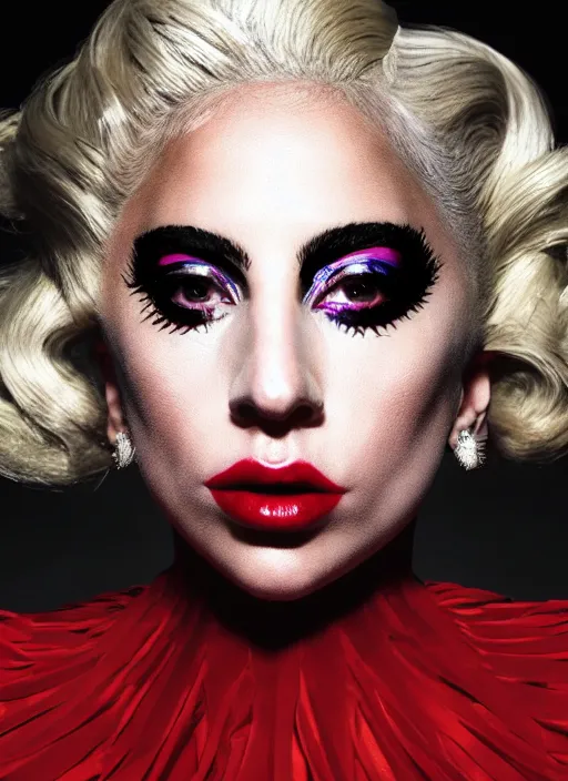 Image similar to lady gaga by nick knight, born this way, born this way album, red weapon 8 k s 3 5, cooke anamorphic / i lenses, highly detailed, cinematic lighting