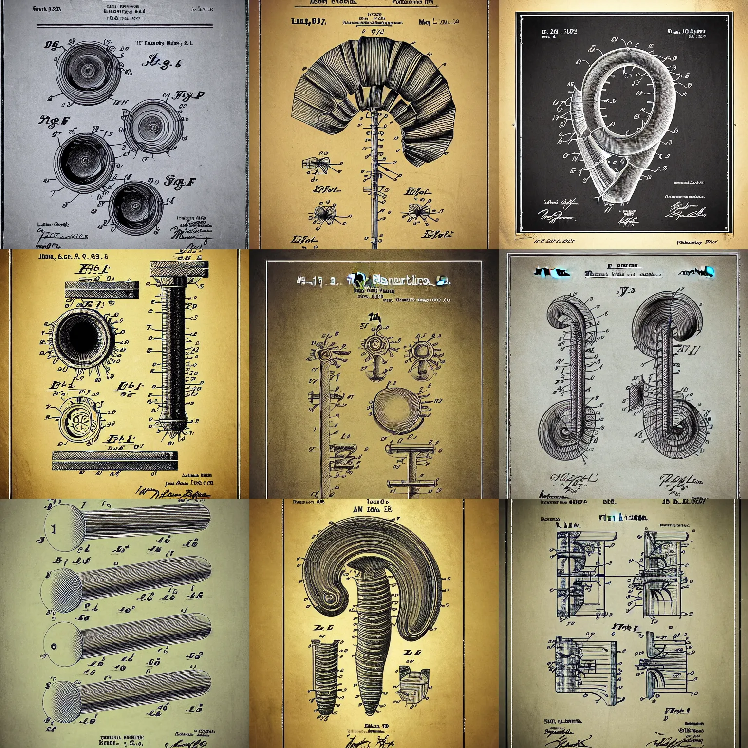 Prompt: fibonacci numbers patent drawing style