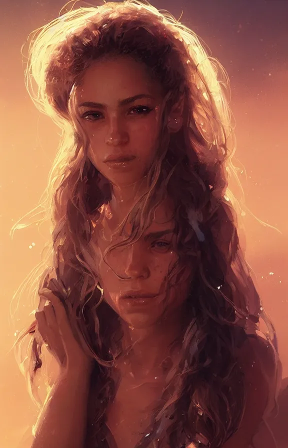 Image similar to portrait of shakira by greg rutkowski, young, attractive, highly detailed portrait, scifi, digital painting, artstation, concept art, smooth, sharp foccus ilustration, artstation hq