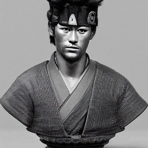 Prompt: Neymar as japanese samurai in 1800s, bust porttait