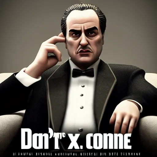 Prompt: don corleone as a ( ( ( pixar character ) ) ) : : unreal engine, octane render, 3 d render, photo - realistic, cg, visualisation, 4 k