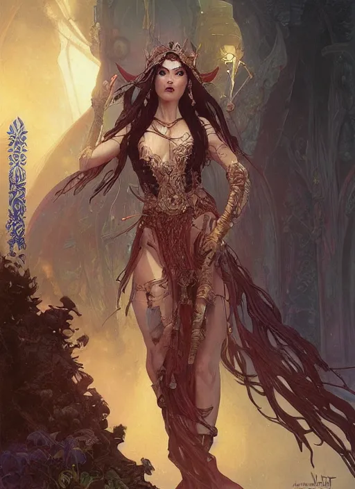 Prompt: oriental witch in elden ring by stanley artgerm lau, greg rutkowski, thomas kindkade, alphonse mucha, loish, norman rockwel