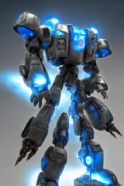 Image similar to mechwarrior 5 : mercenaries mech megaman transformer robot boss tank engine game octane render, 4 k, hd 2 0 2 2 3 d cgi rtx hdr style chrome reflexion glow fanart, global illumination ray tracing hdr fanart arstation by ian pesty by jesper ejsing pixar and disney unreal zbrush central hardmesh