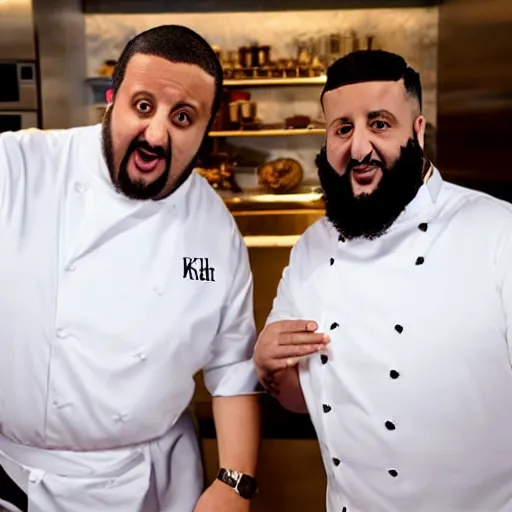 Image similar to ethan klein and dj khaled on an episode of hell's kitchen