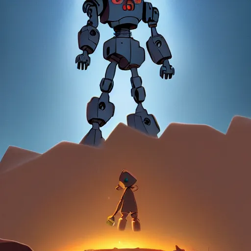 Prompt: Iron giant in a 2022 pixar movie