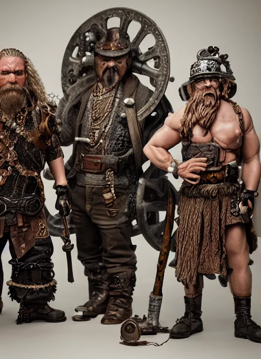 Image similar to 8 5 mm f 1. 8 photograph of a claymation steampunk brutal viking, highly detailed diorama, by erwin olaf and anton corbijn, smooth, sharp foccus, commercial photography, fashion shoot