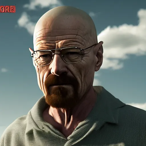 Image similar to Walter White finding a new hatch in lost, face enhance, insandely detailed, photo realistic, cinematic lighting, trending on artstation, 4k, hyperrealistic, focused, extreme details, unreal engine 5, cinematic, masterpiece