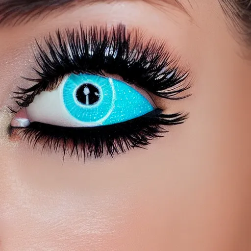Prompt: close up of eyelids with ( ice cream sprinkles ) mascara