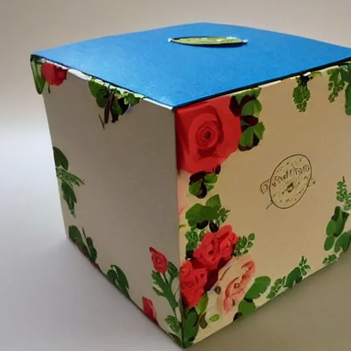 Image similar to vintage craft paper gift box, old school