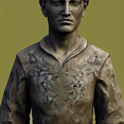 Prompt: Stone statue of an Among Us character, photorealistic