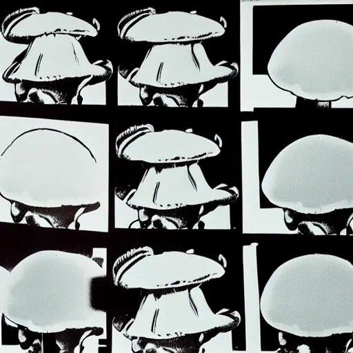 Prompt: mushrooms : : by andy warhol : :