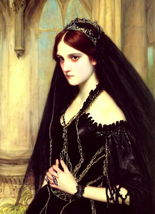 Image similar to gothic princess portrait. by william henry hunt, highly detailded