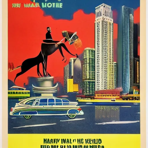 Prompt: A 1950s poster depicting Singapore