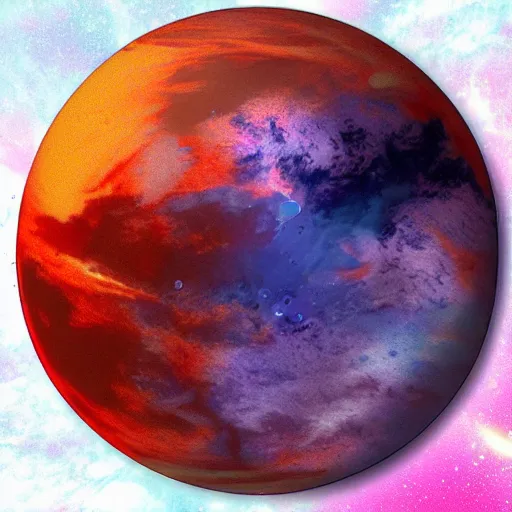 Prompt: planet pluto in the univerce , vapourwave , smooth planets