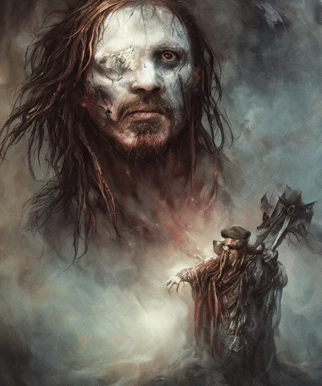 Image similar to ultra realistic color portrait painting of a tranparent 1 7 th century pirate ghost with a sword in a grotto, dark, painted, brooding, atmospheric, seascape, horror, smooth, epic, highly detailed, cinematic, by leesha hannigan, ross tran, thierry doizon, kai carpenter