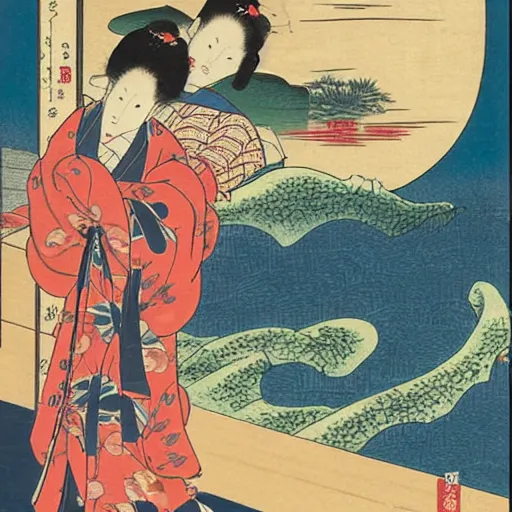 Image similar to It's Wednesday, my dudes. Ukiyo-e.