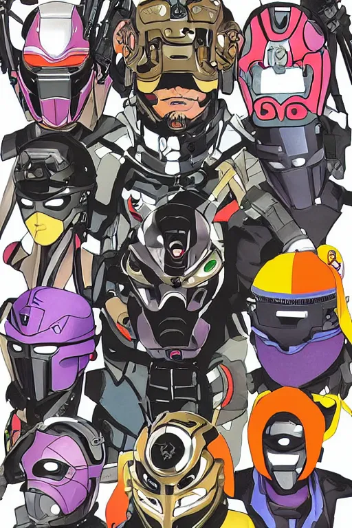 Image similar to robot ninja mask helmet metal gear solid snake pose training suit swat heros lisa frank chaykin howard and campion pascale and cooke darwyn and davis jack