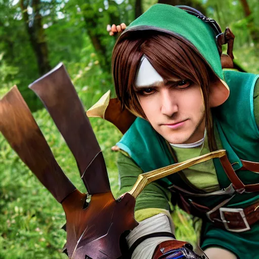 Image similar to realistic rendition of Link, photography, cosplay