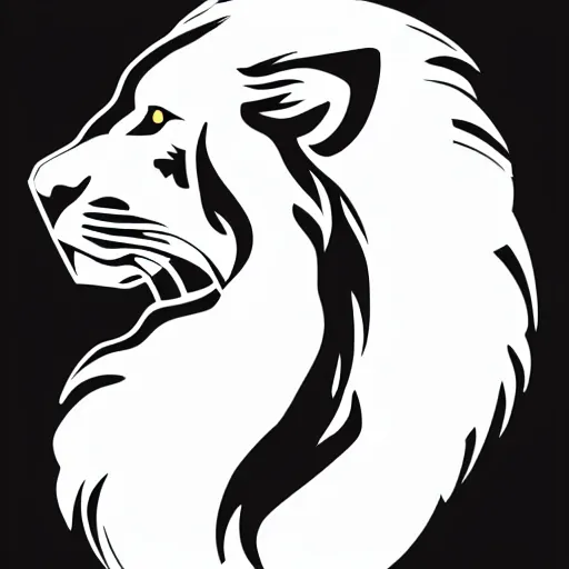 Prompt: white lion logo , vector illustration , 2d