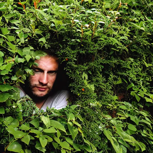 Image similar to man hiding in the bushes, shift in nature