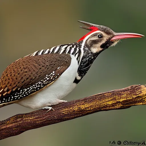 Prompt: hybrid of wally walrus and wood woodpecker